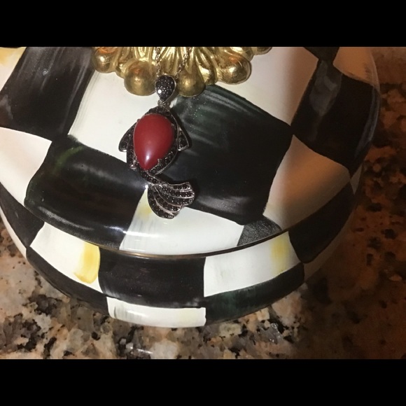 Black spinel and genuine coral necklace - Picture 3 of 4